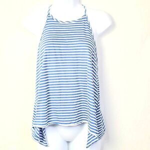 Hollister Blue White Striped Halter Tank Top M